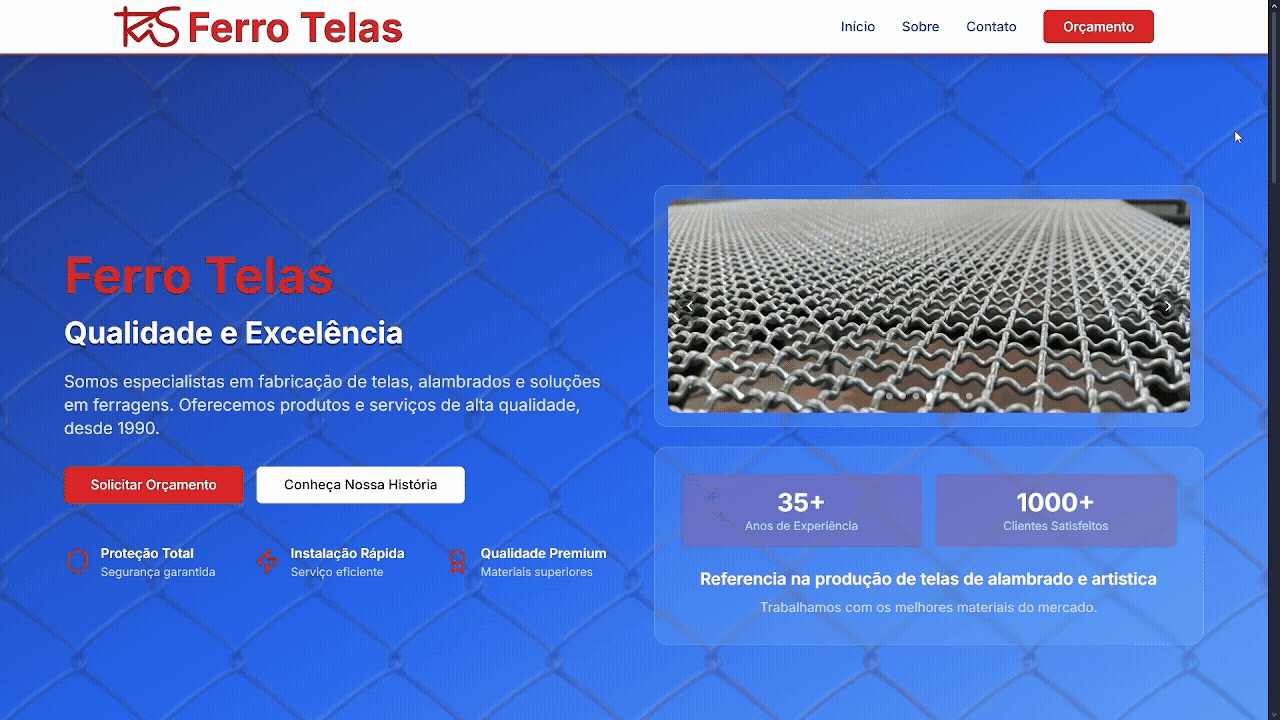 Ferro Telas website